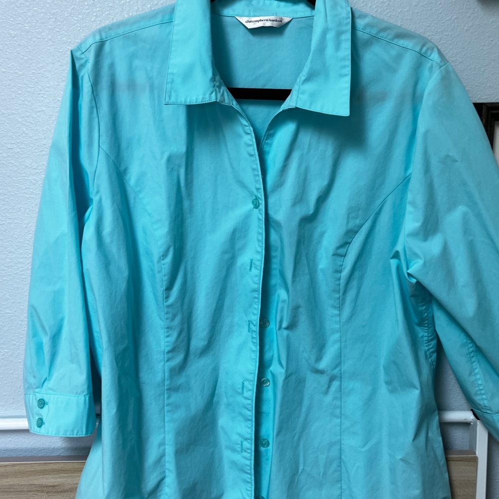 Christopher & Banks Aqua Blouse